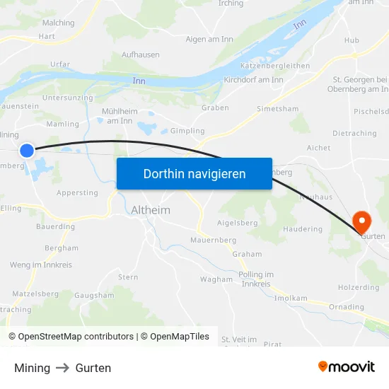 Mining to Gurten map