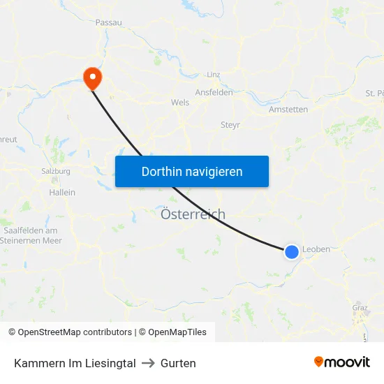 Kammern Im Liesingtal to Gurten map