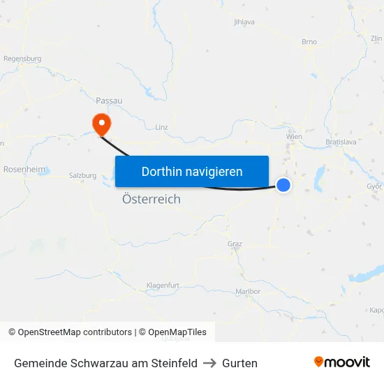 Gemeinde Schwarzau am Steinfeld to Gurten map