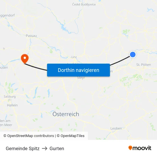Gemeinde Spitz to Gurten map