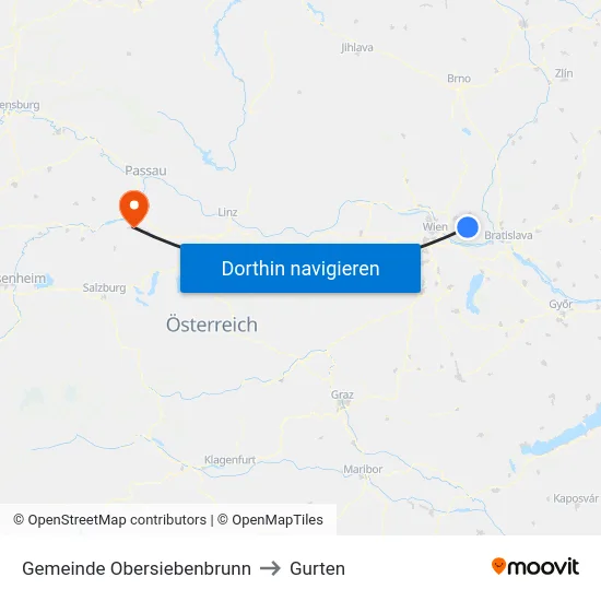 Gemeinde Obersiebenbrunn to Gurten map