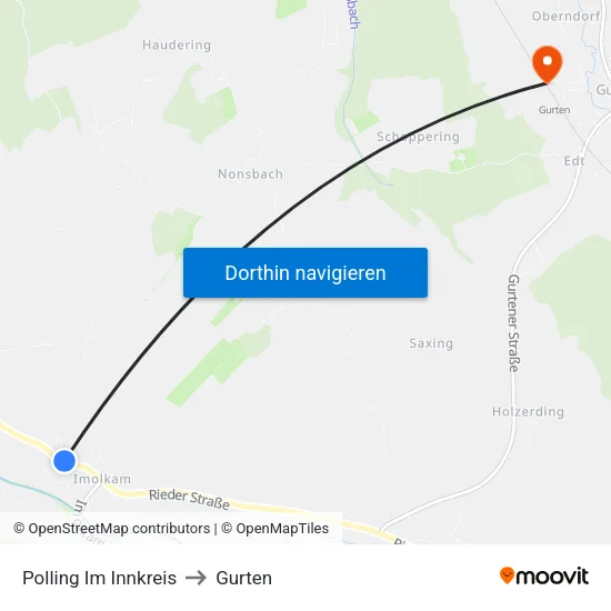 Polling Im Innkreis to Gurten map