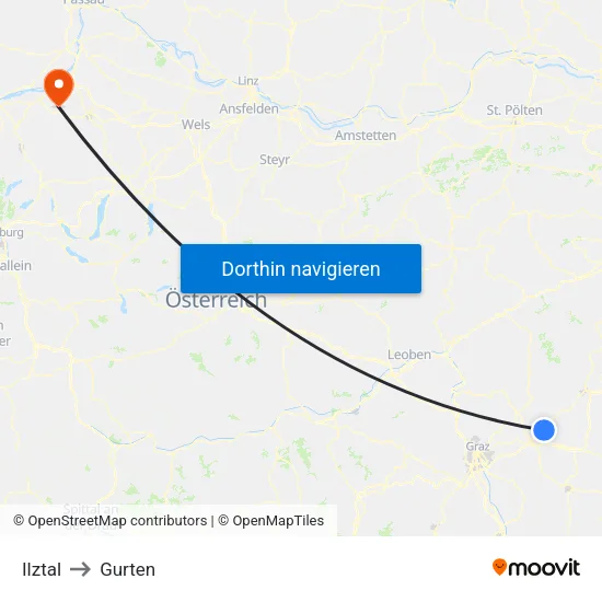 Ilztal to Gurten map