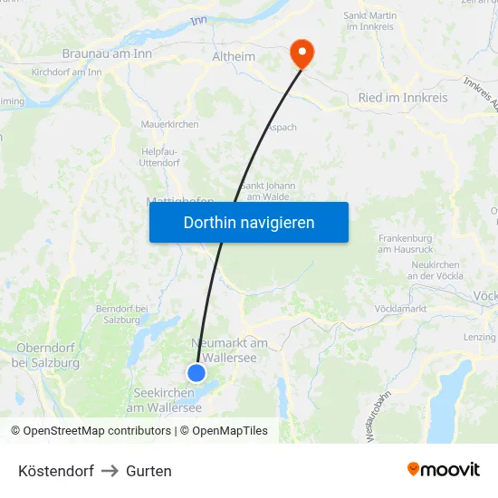 Köstendorf to Gurten map