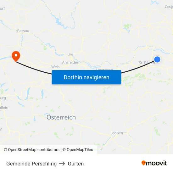 Gemeinde Perschling to Gurten map