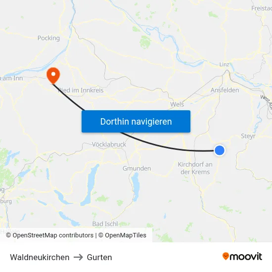 Waldneukirchen to Gurten map