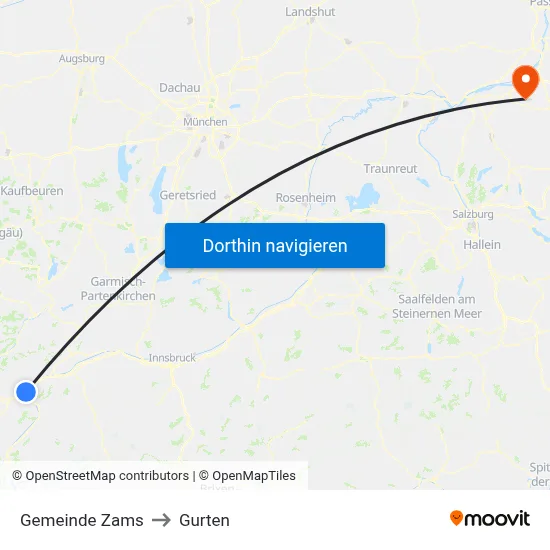 Gemeinde Zams to Gurten map