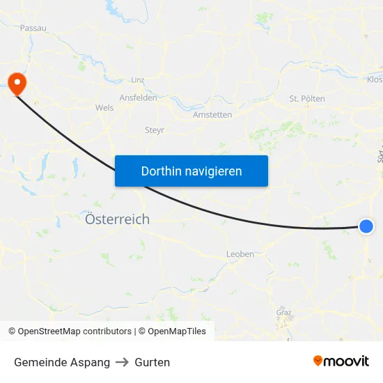 Gemeinde Aspang to Gurten map