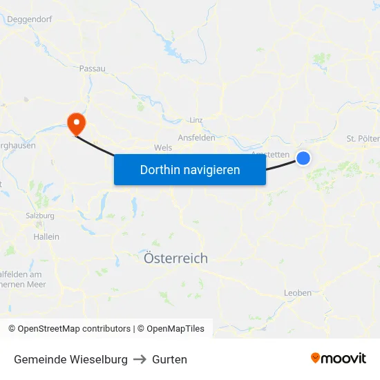 Gemeinde Wieselburg to Gurten map