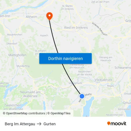 Berg Im Attergau to Gurten map