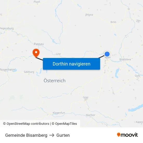 Gemeinde Bisamberg to Gurten map