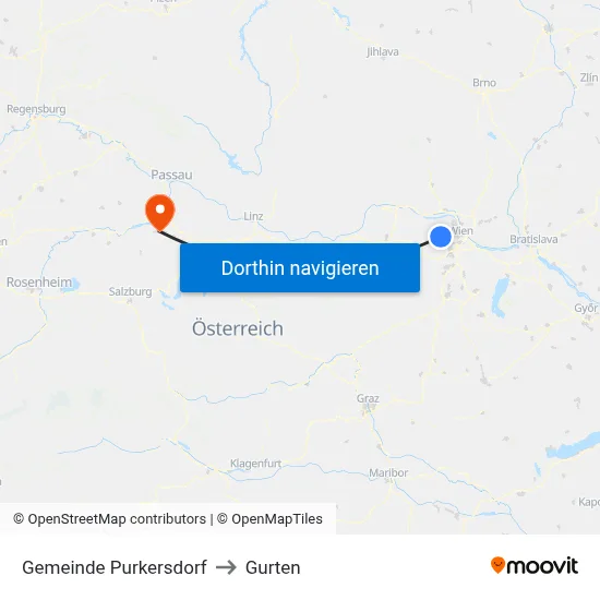 Gemeinde Purkersdorf to Gurten map