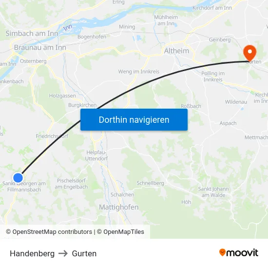 Handenberg to Gurten map