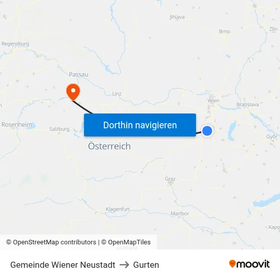 Gemeinde Wiener Neustadt to Gurten map