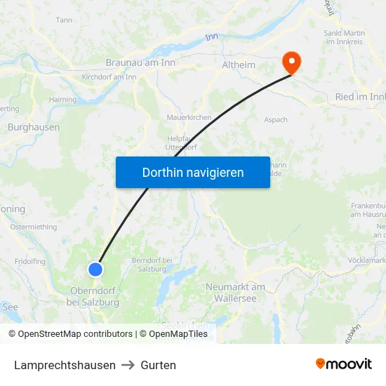 Lamprechtshausen to Gurten map