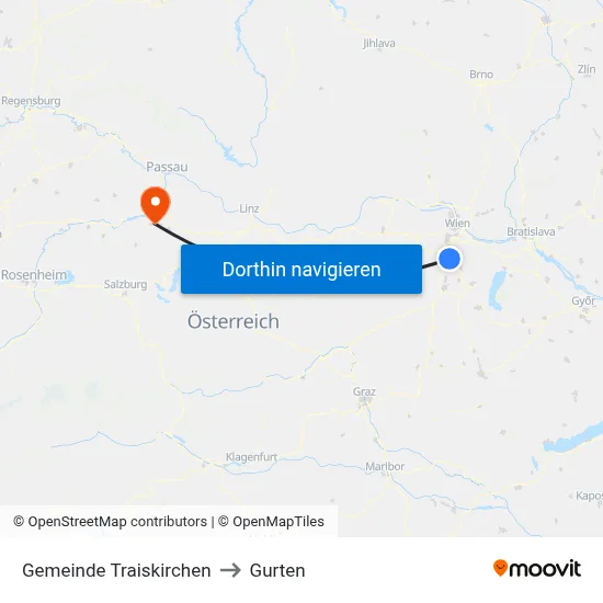 Gemeinde Traiskirchen to Gurten map