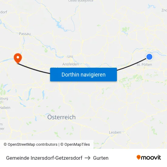 Gemeinde Inzersdorf-Getzersdorf to Gurten map