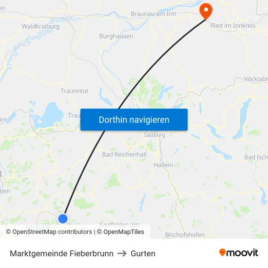 Marktgemeinde Fieberbrunn to Gurten map