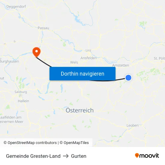 Gemeinde Gresten-Land to Gurten map