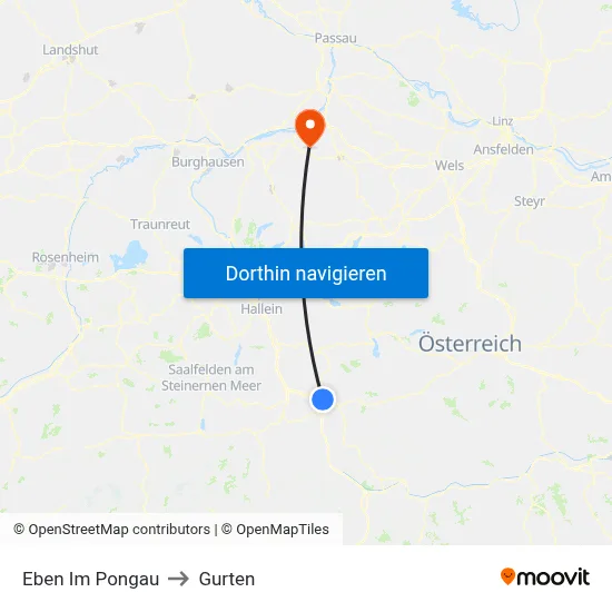 Eben Im Pongau to Gurten map