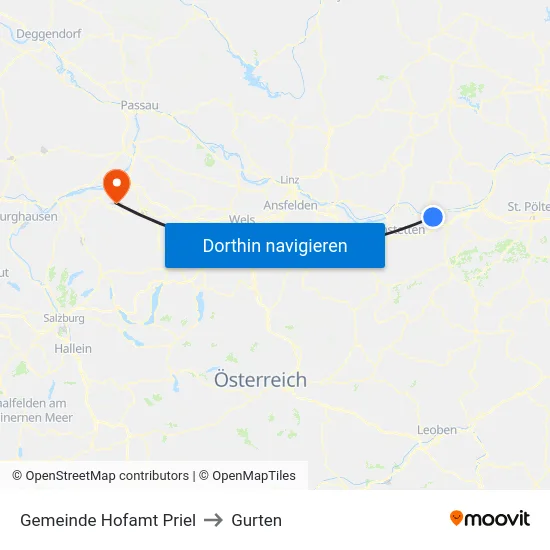 Gemeinde Hofamt Priel to Gurten map