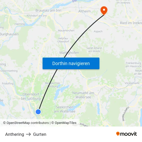 Anthering to Gurten map