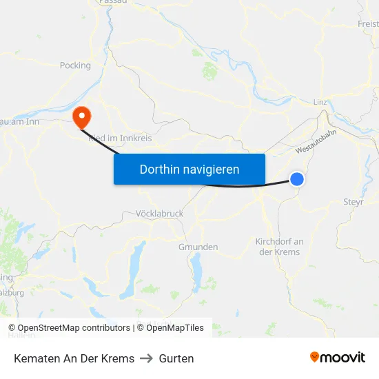 Kematen An Der Krems to Gurten map