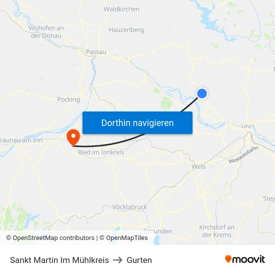 Sankt Martin Im Mühlkreis to Gurten map