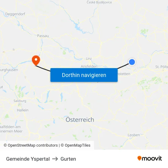 Gemeinde Yspertal to Gurten map