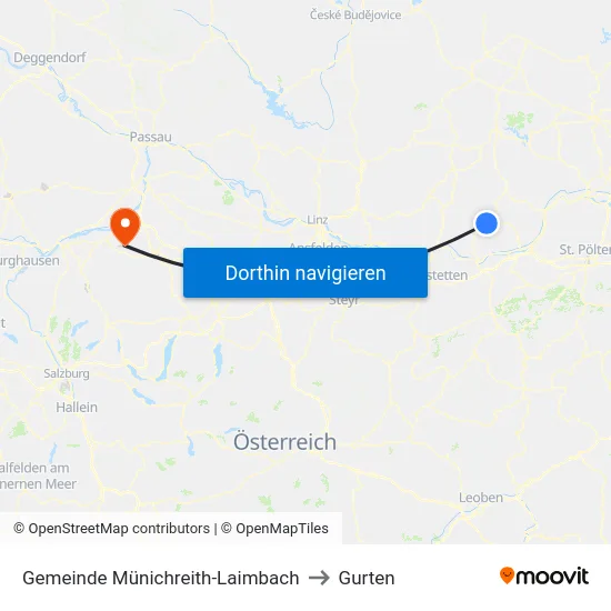 Gemeinde Münichreith-Laimbach to Gurten map