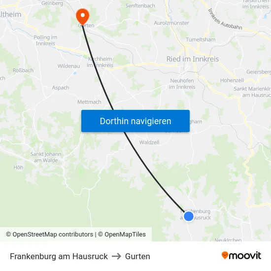 Frankenburg am Hausruck to Gurten map