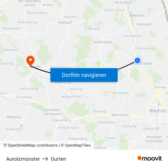 Aurolzmünster to Gurten map