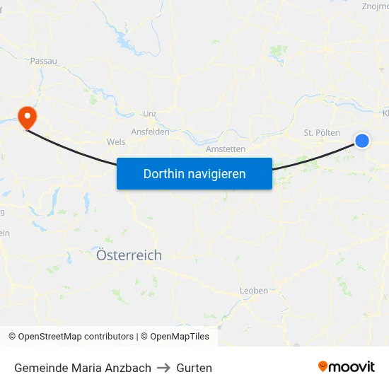 Gemeinde Maria Anzbach to Gurten map