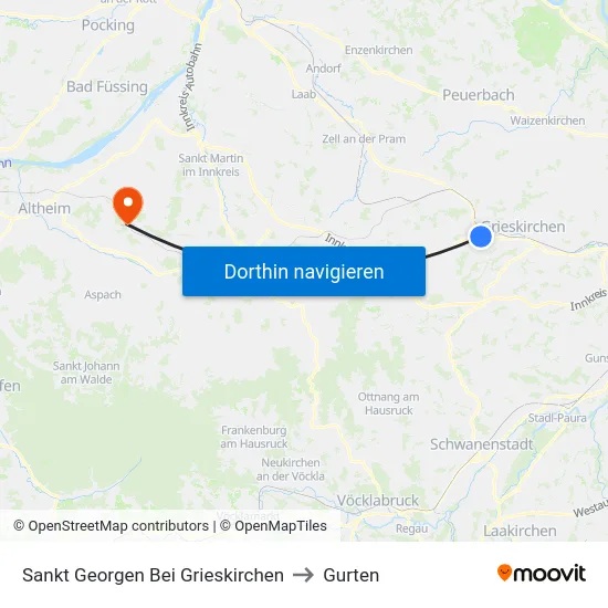 Sankt Georgen Bei Grieskirchen to Gurten map