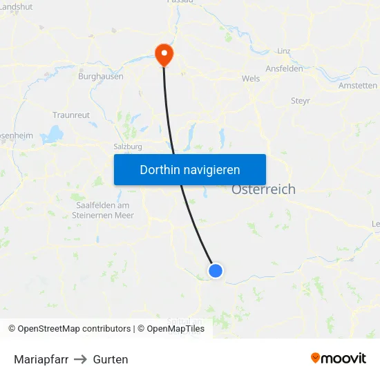 Mariapfarr to Gurten map