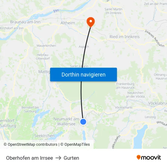 Oberhofen am Irrsee to Gurten map