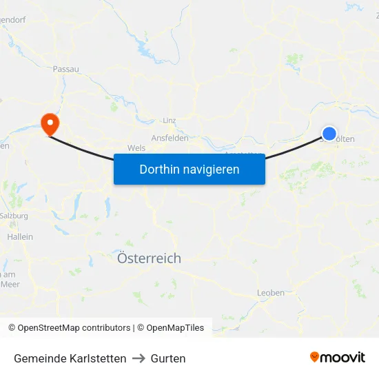 Gemeinde Karlstetten to Gurten map