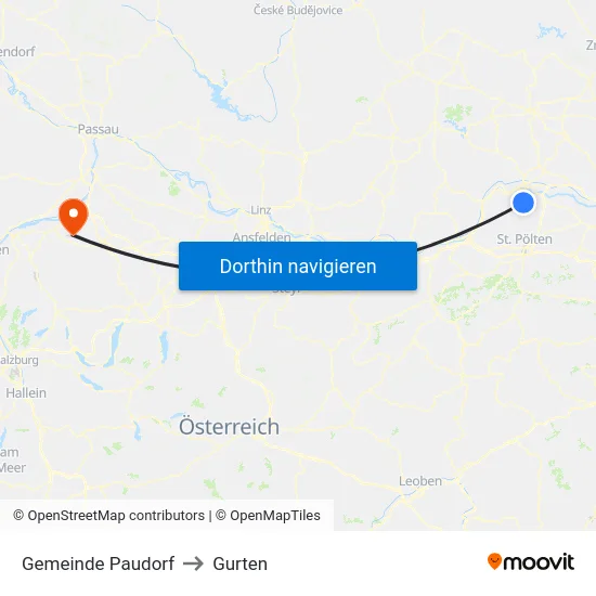 Gemeinde Paudorf to Gurten map