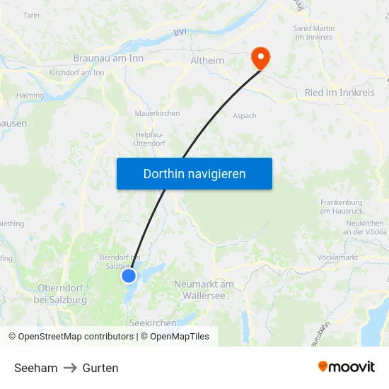 Seeham to Gurten map