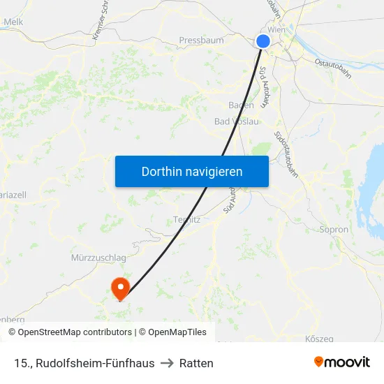 15., Rudolfsheim-Fünfhaus to Ratten map