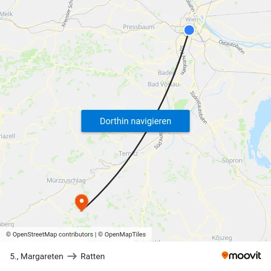 5., Margareten to Ratten map