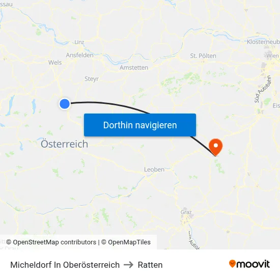 Micheldorf In Oberösterreich to Ratten map