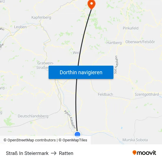 Straß In Steiermark to Ratten map