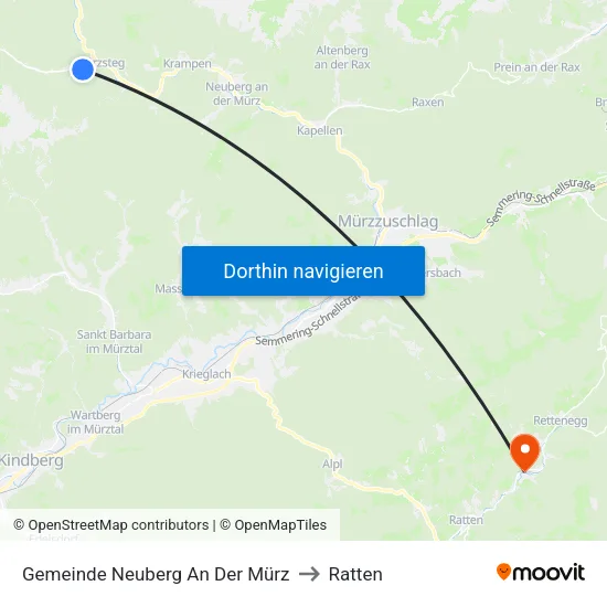 Gemeinde Neuberg An Der Mürz to Ratten map