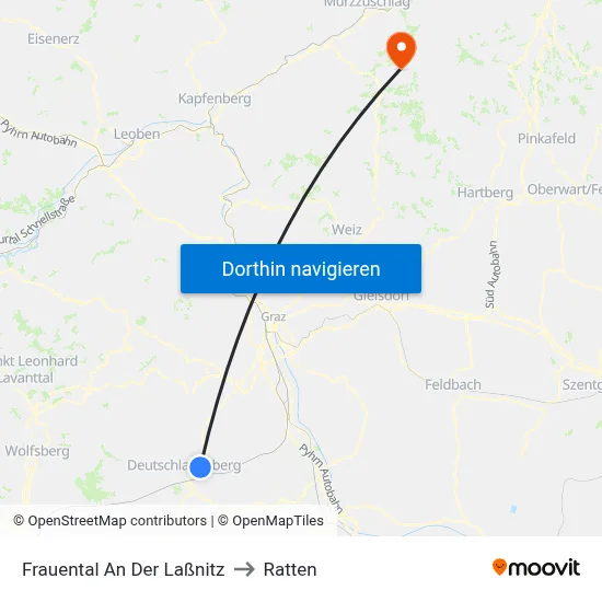 Frauental An Der Laßnitz to Ratten map