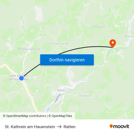 St. Kathrein am Hauenstein to Ratten map