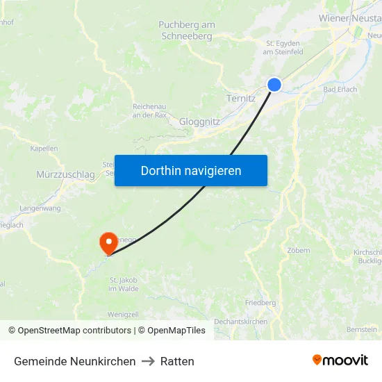 Gemeinde Neunkirchen to Ratten map