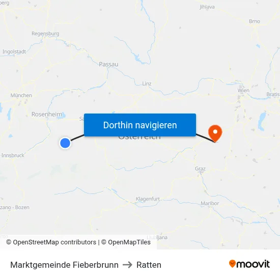 Marktgemeinde Fieberbrunn to Ratten map