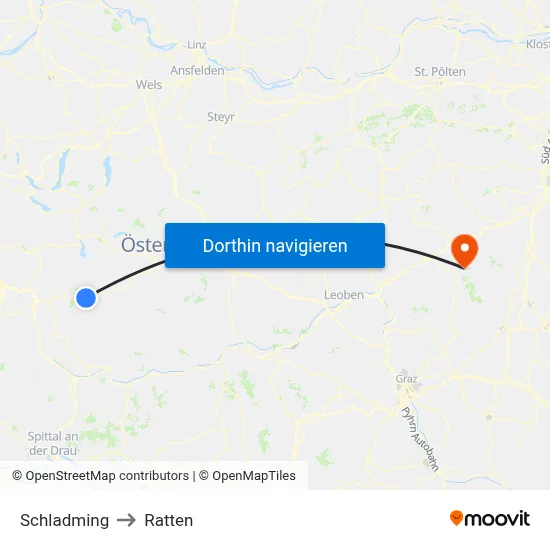 Schladming to Ratten map