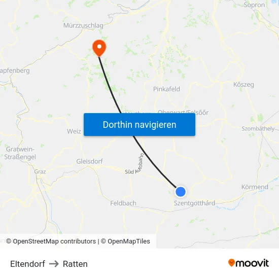Eltendorf to Ratten map